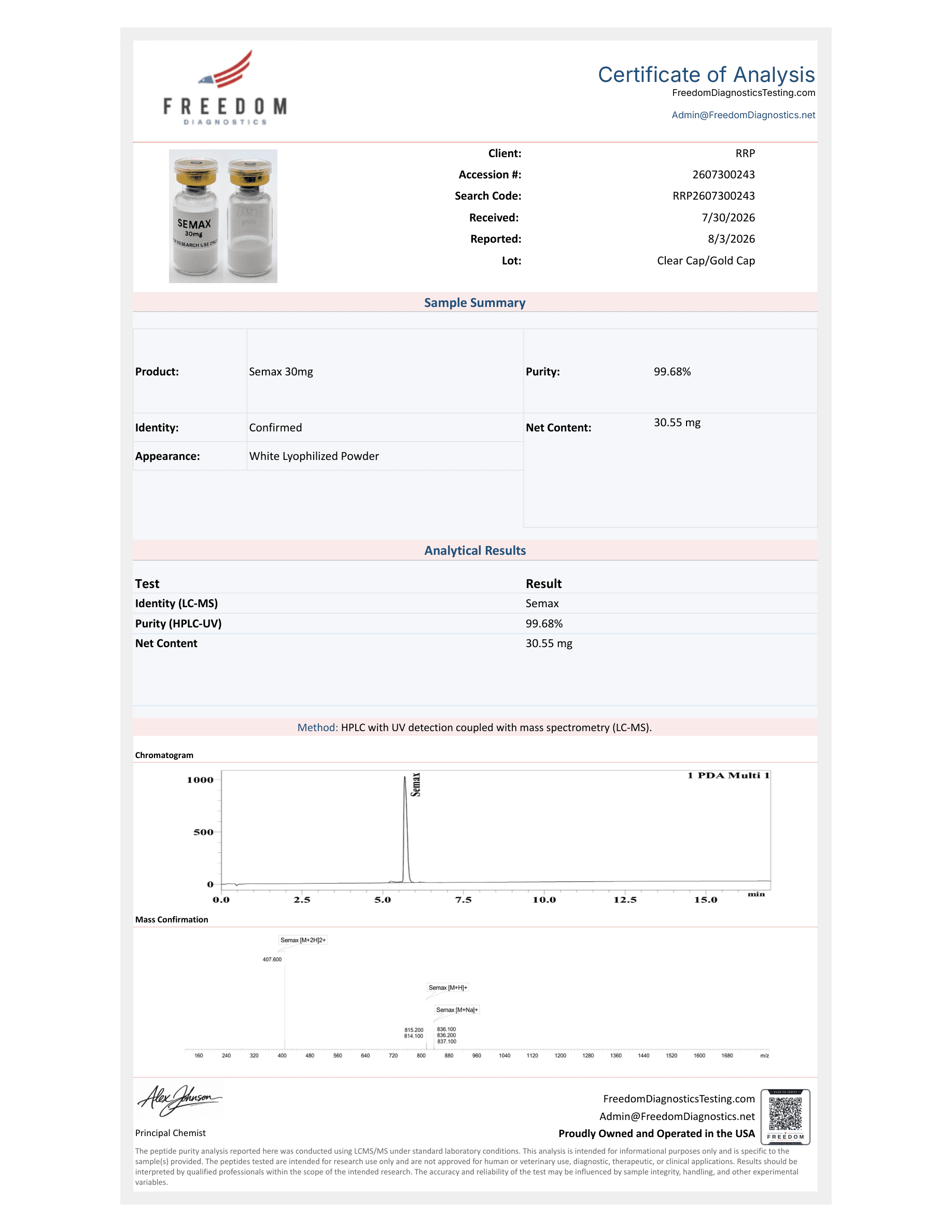 Semax Acetate 30mg - Image 2